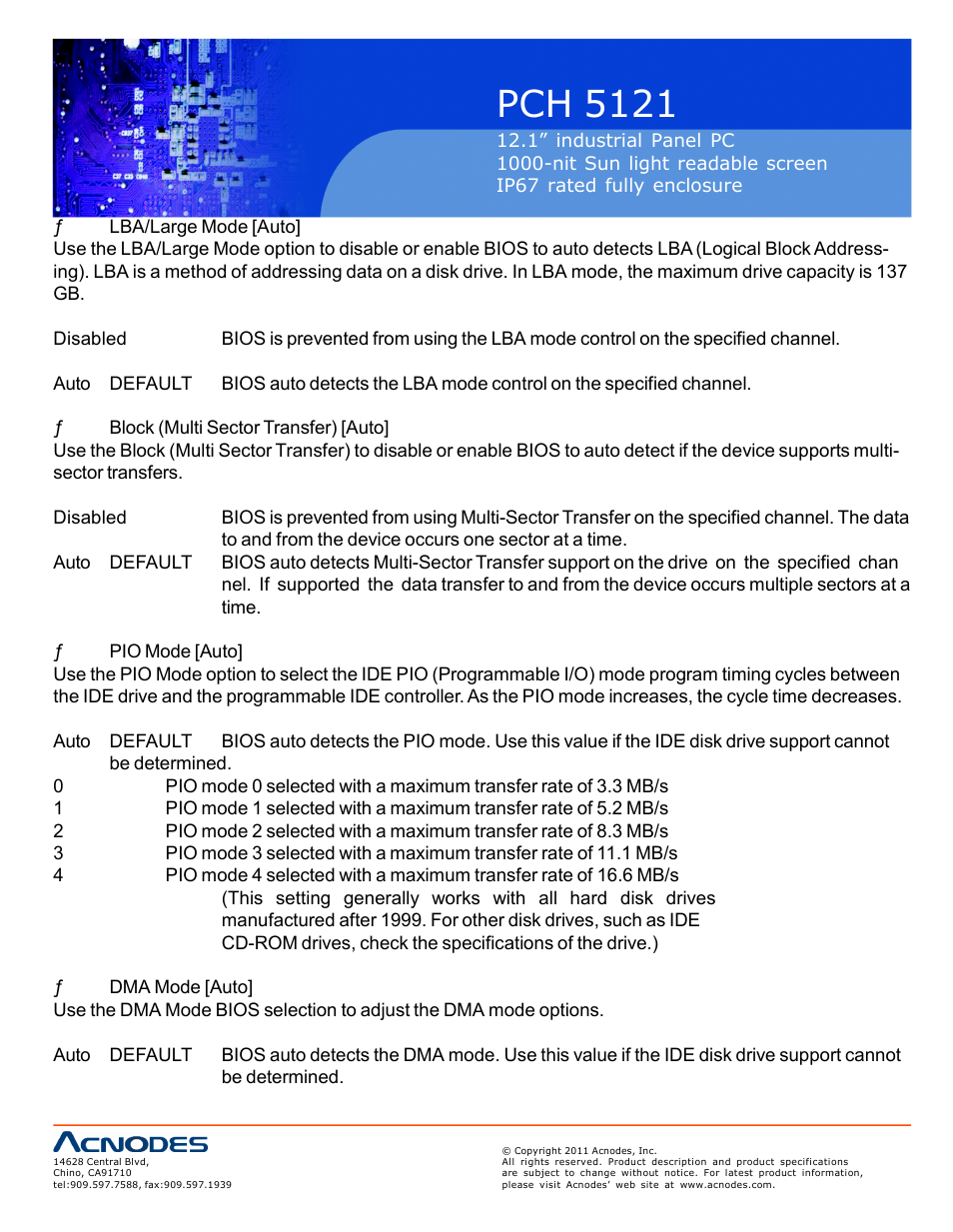 Pch 5121 | Acnodes PCH 5121 User Manual | Page 40 / 82