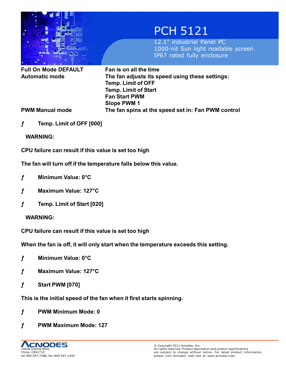 Pch 5121 | Acnodes PCH 5121 User Manual | Page 45 / 82