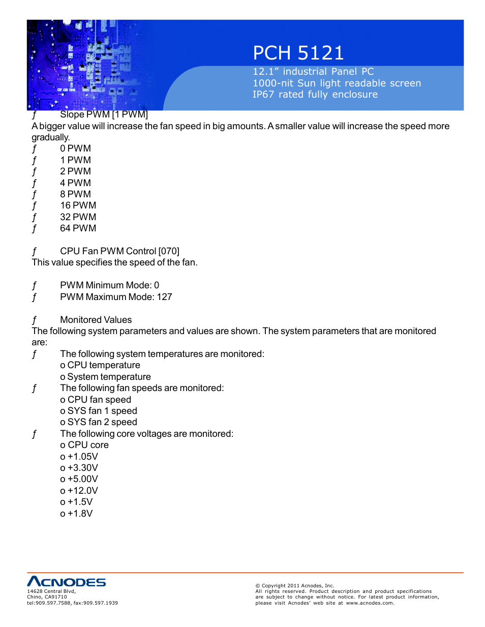 Pch 5121 | Acnodes PCH 5121 User Manual | Page 46 / 82