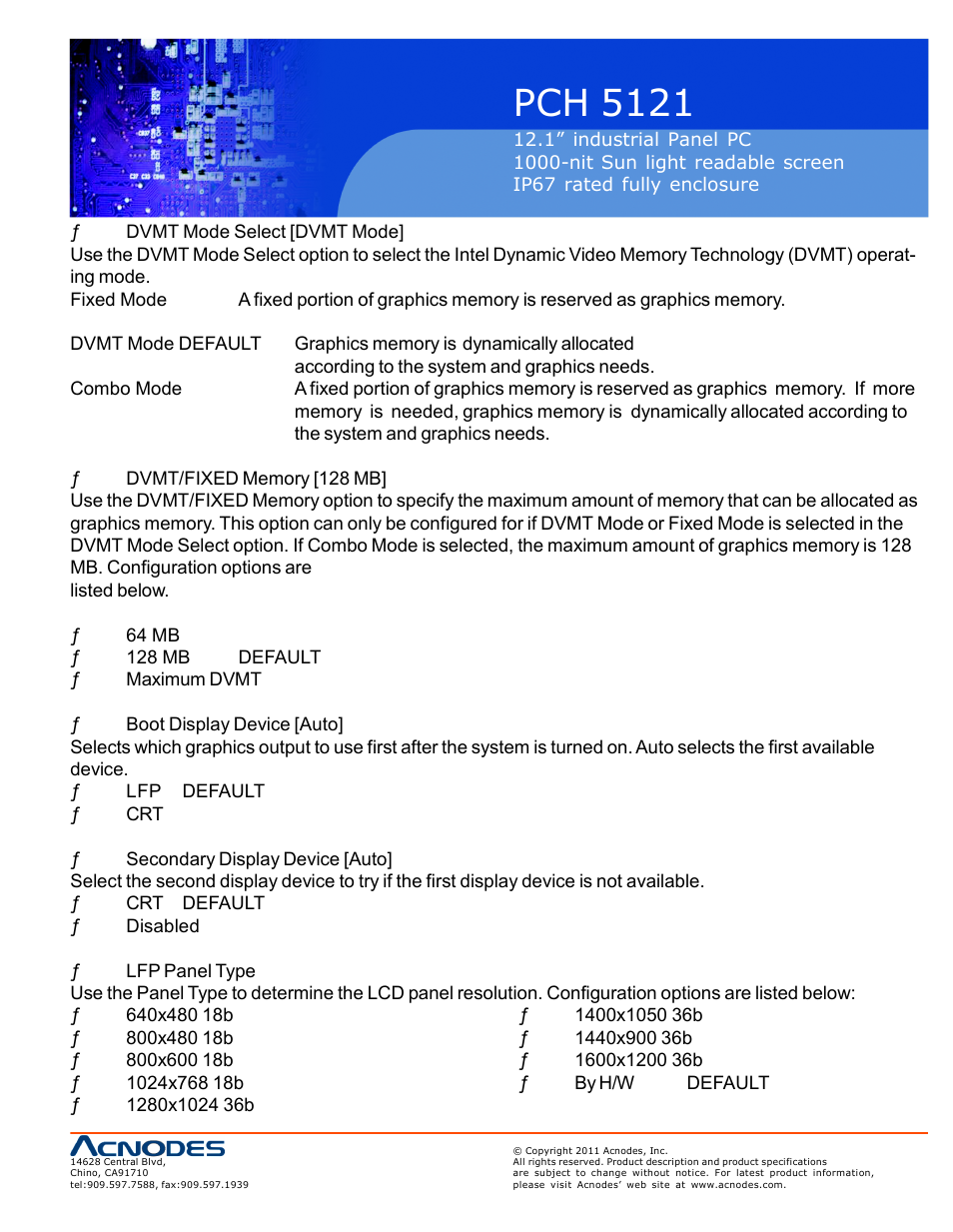 Pch 5121 | Acnodes PCH 5121 User Manual | Page 65 / 82
