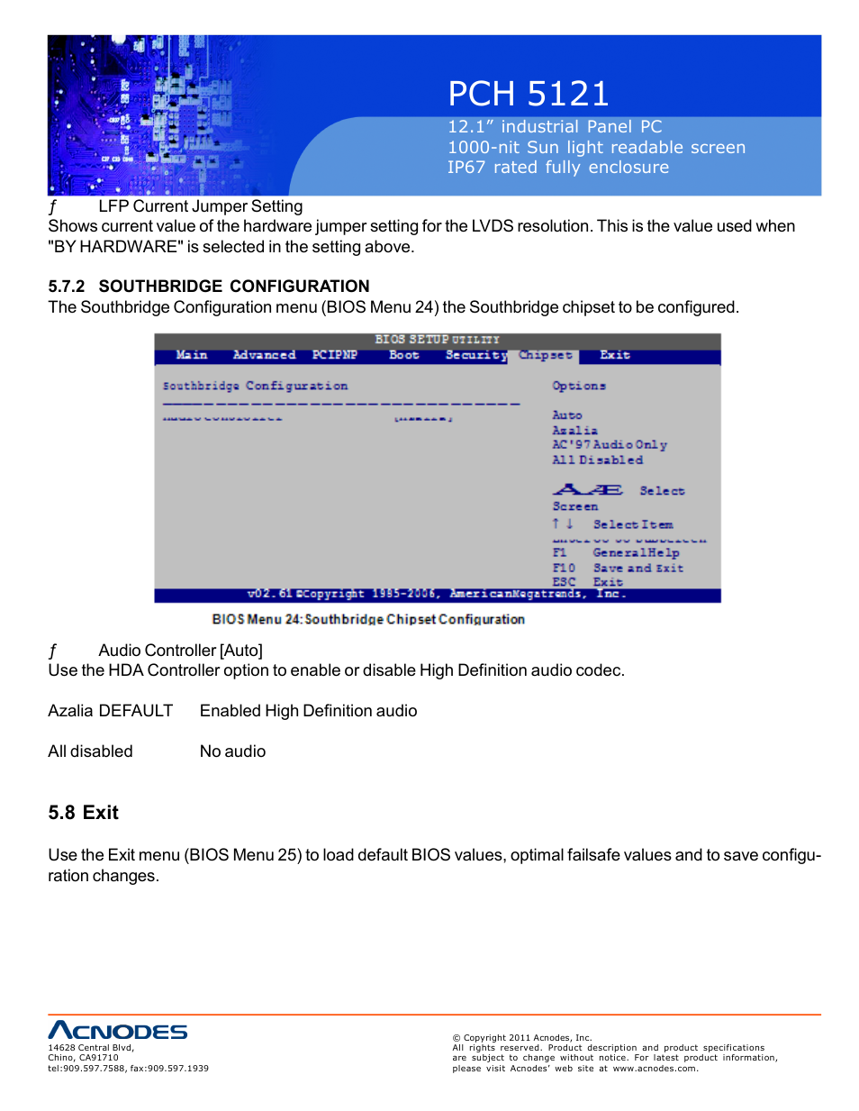 Pch 5121, 8 exit | Acnodes PCH 5121 User Manual | Page 66 / 82