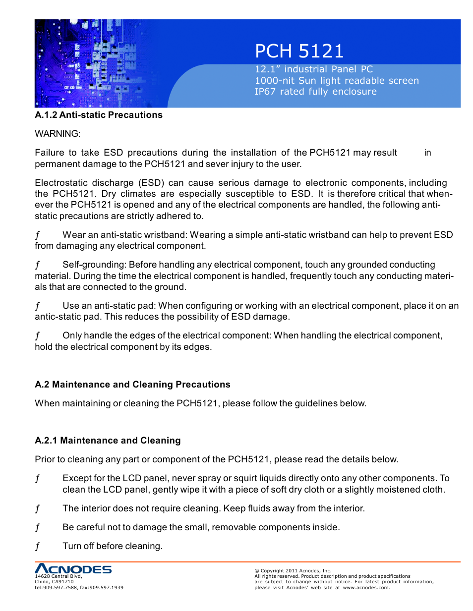 Pch 5121 | Acnodes PCH 5121 User Manual | Page 73 / 82