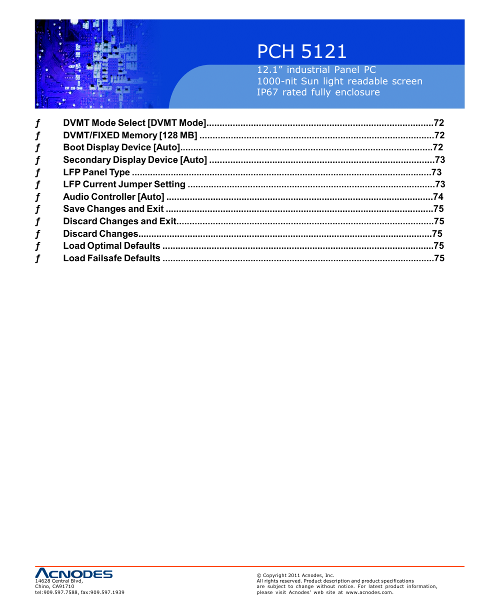 Pch 5121 | Acnodes PCH 5121 User Manual | Page 77 / 82