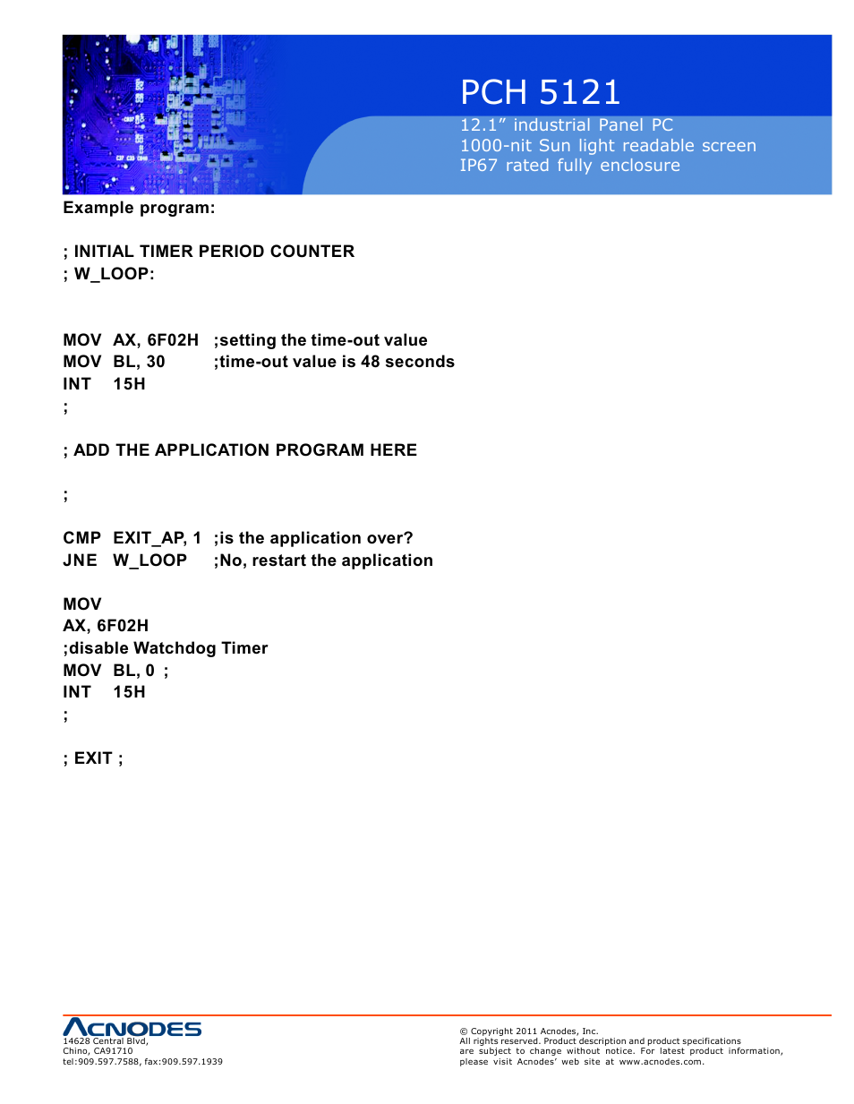 Pch 5121 | Acnodes PCH 5121 User Manual | Page 79 / 82