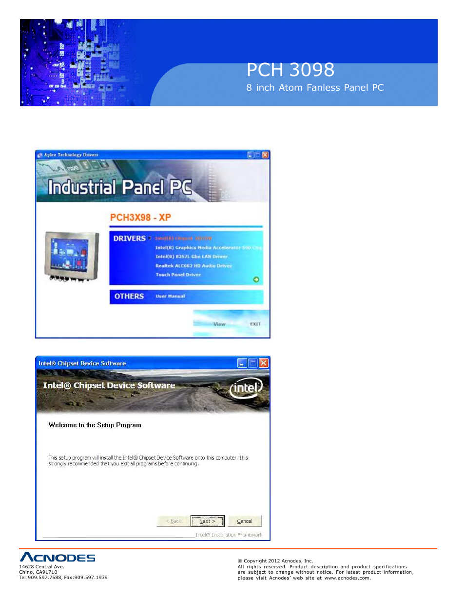 Pch 3098, 1 intel chipset driver | Acnodes PCH 3298 User Manual | Page 54 / 82
