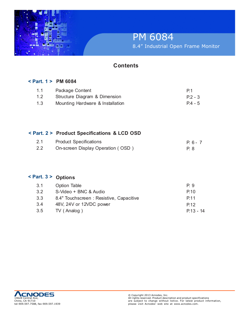 Acnodes PM 6084 User Manual | Page 3 / 18