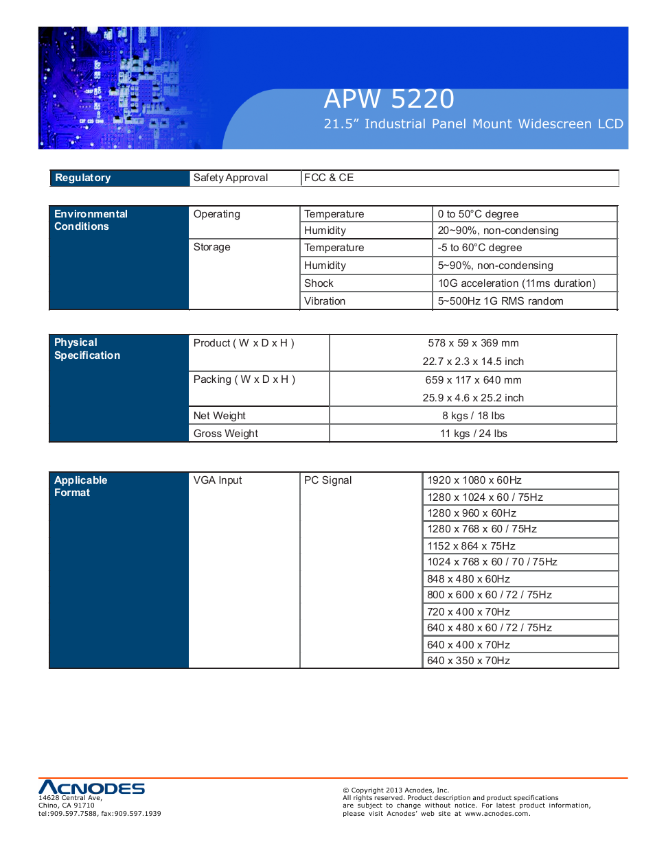 Apw 5220 | Acnodes APW 5220 User Manual | Page 11 / 24