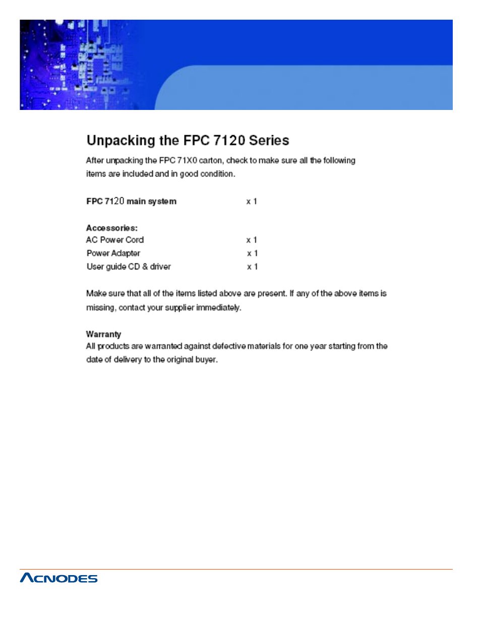 Fpc 7120, Fanless touch panel pc | Acnodes FPC 7120 User Manual | Page 4 / 79