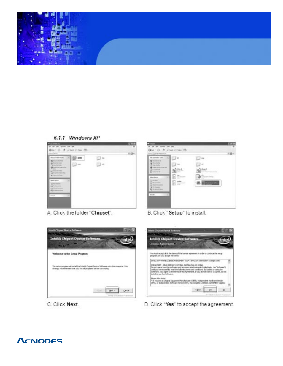 Fpc 7120, Chapter 6 drivers installation | Acnodes FPC 7120 User Manual | Page 55 / 79