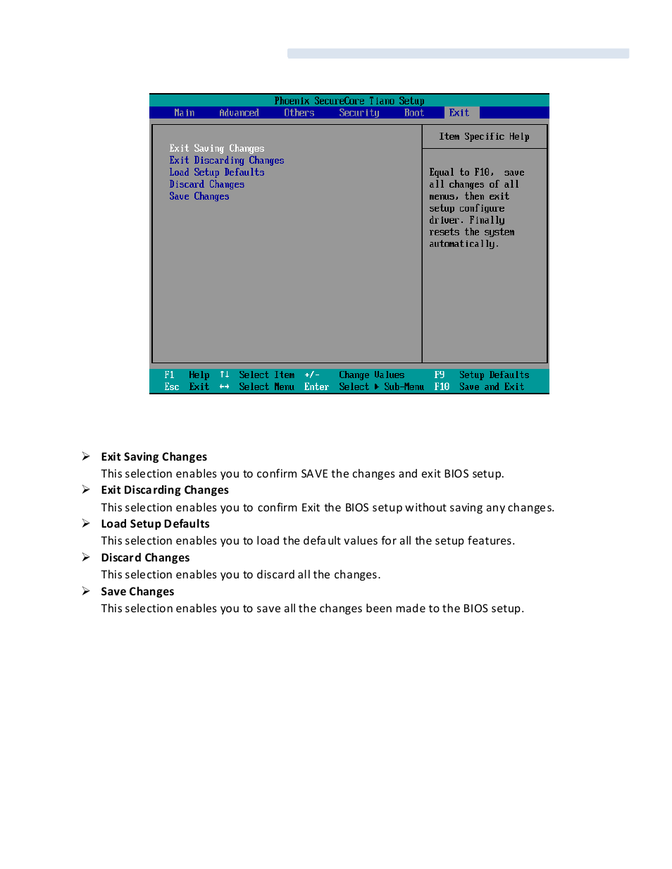 7 exit bios setup | Acnodes FES 7035 User Manual | Page 49 / 55