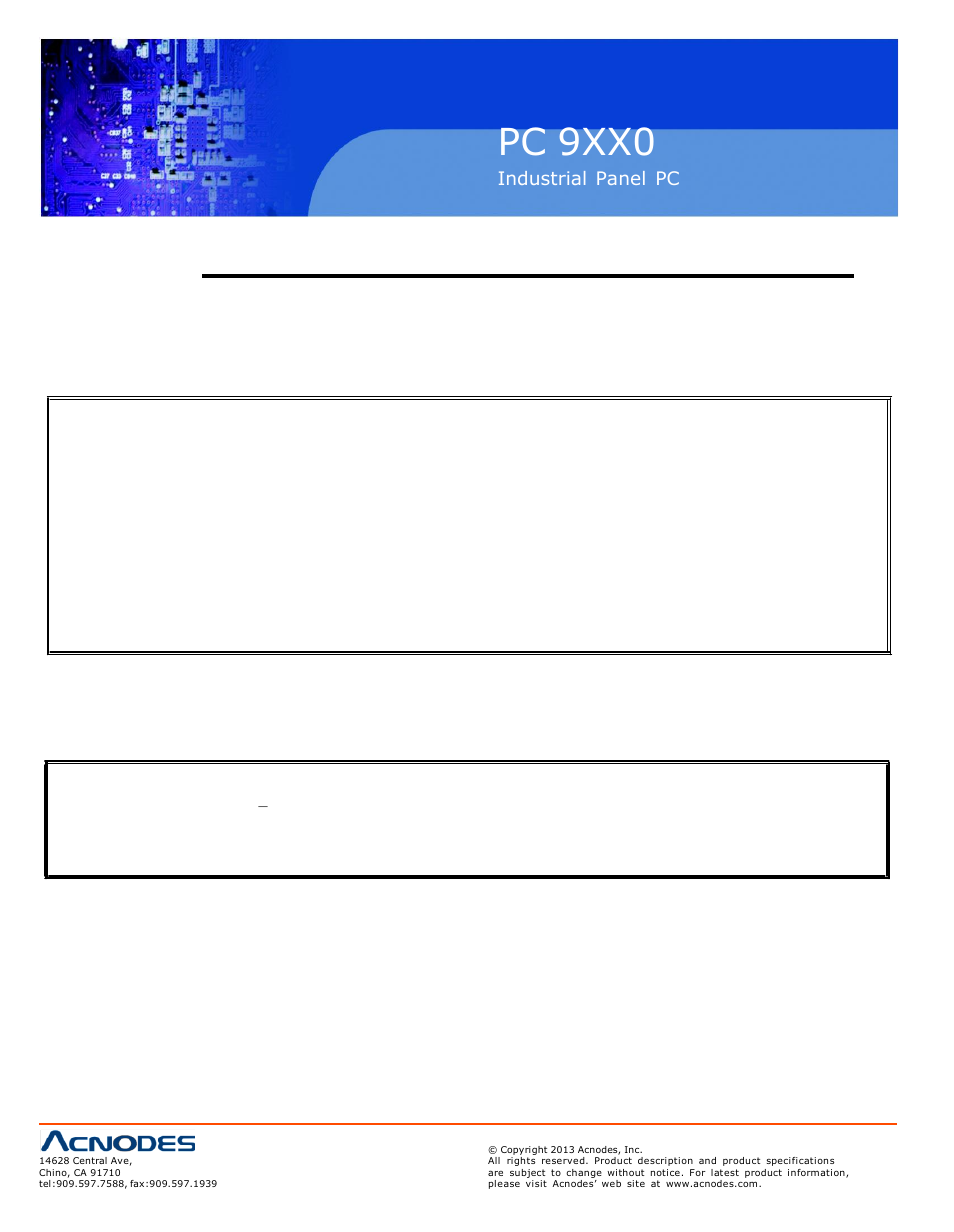 Pc 9xx0, Warning, Disclaimer | Acnodes PC 9150 User Manual | Page 2 / 92
