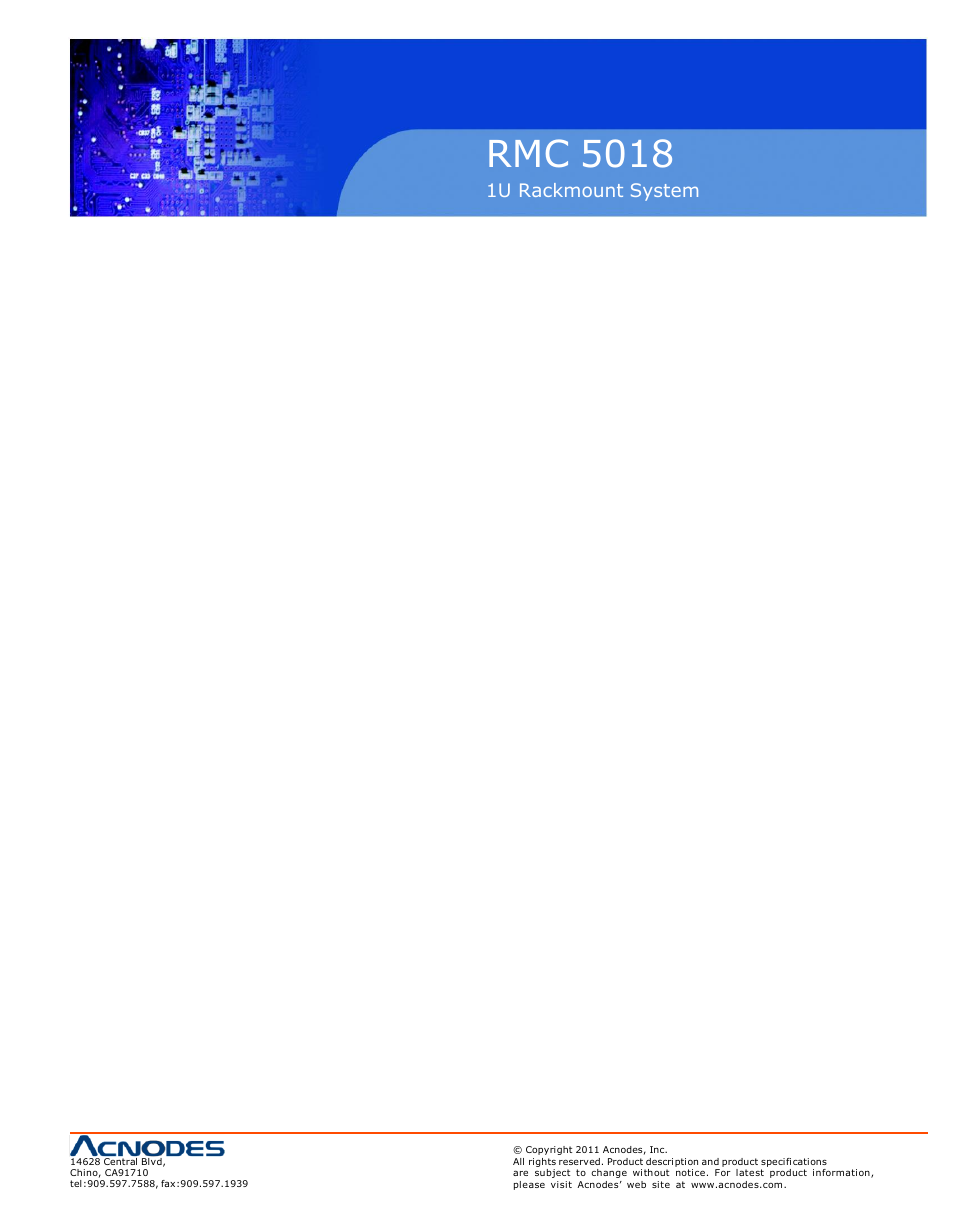 Acnodes RMC 5018 User Manual | 83 pages