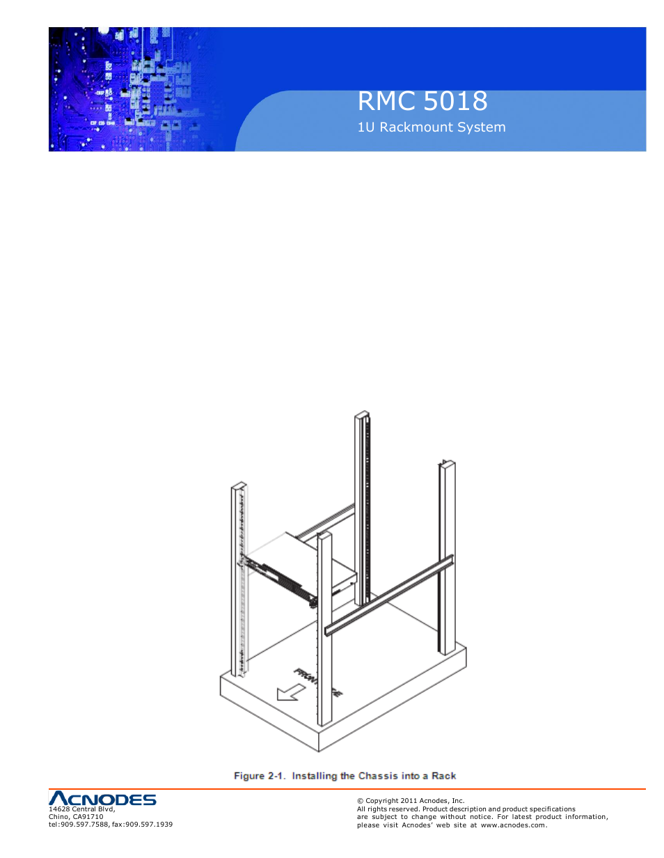 Rmc 5018, 4 rackmounting instructions | Acnodes RMC 5018 User Manual | Page 17 / 83