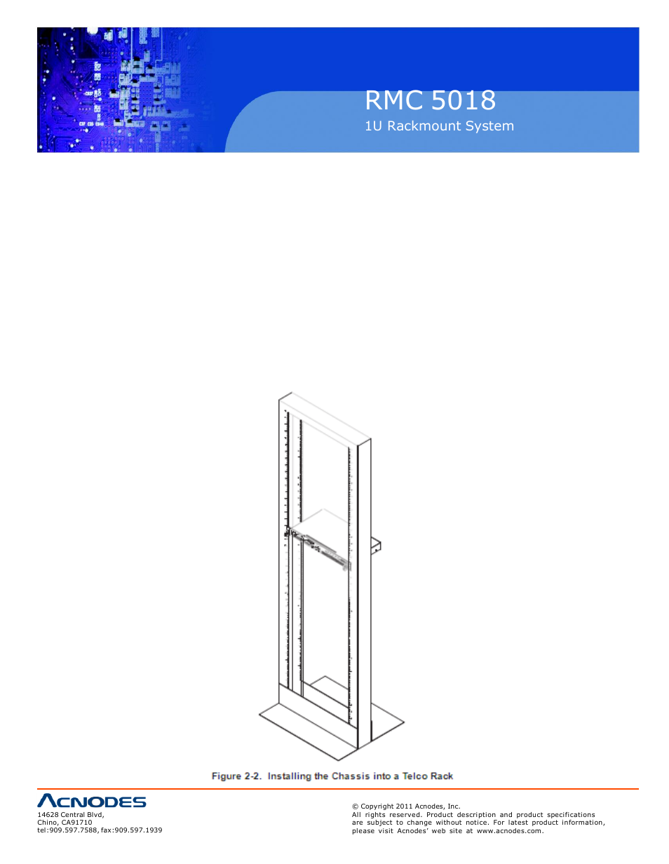 Rmc 5018, Installaing into a telco rack | Acnodes RMC 5018 User Manual | Page 18 / 83