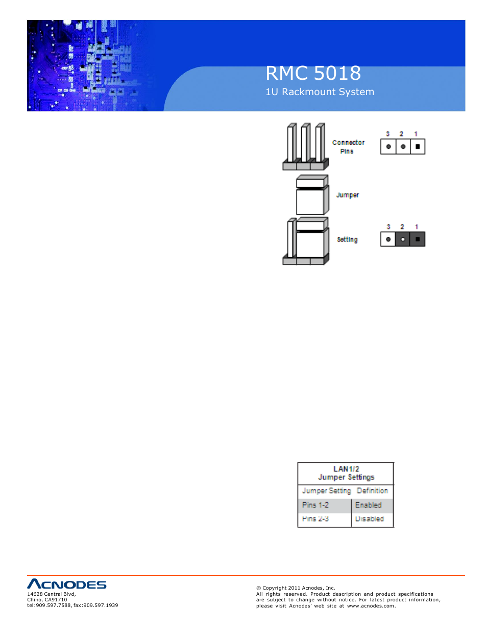Rmc 5018, 10 jumper settings | Acnodes RMC 5018 User Manual | Page 44 / 83