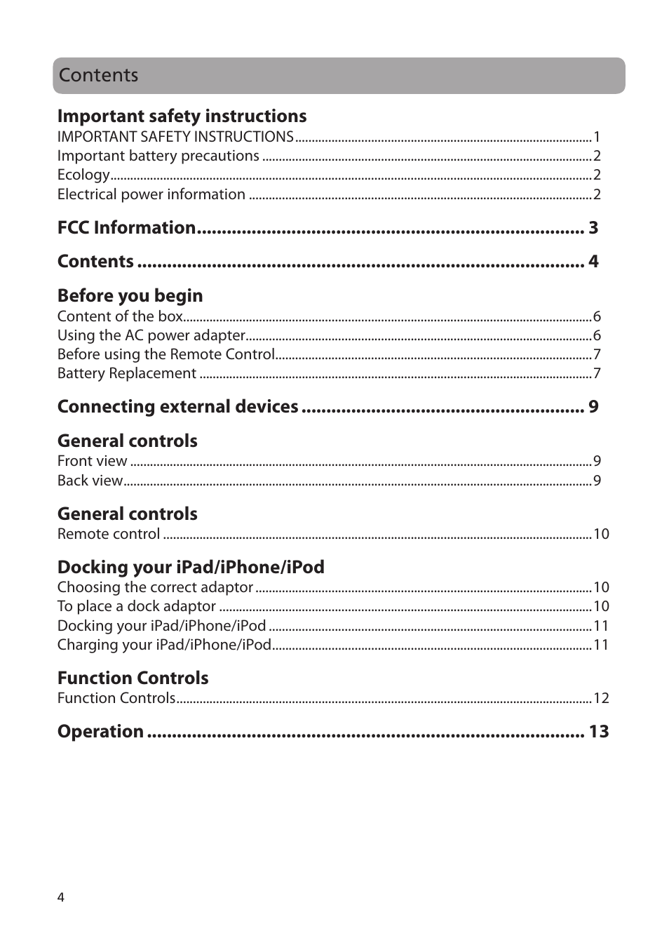Acoustic Research ARS28I User Manual | Page 5 / 23