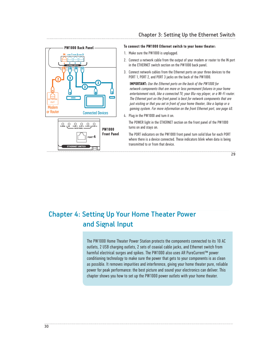 Chapter 3: setting up the ethernet switch | Acoustic Research PW1000 User Manual | Page 16 / 28