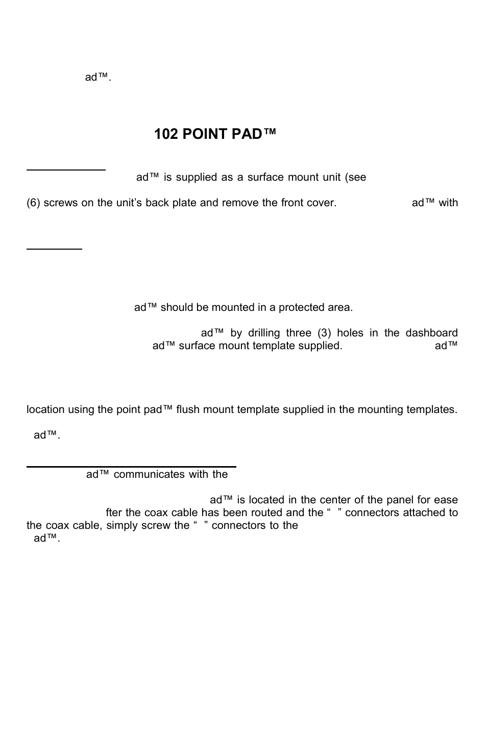 Section 5- urp-102 point pad | ACR&Artex RCL-50B User Manual | Page 6 / 20
