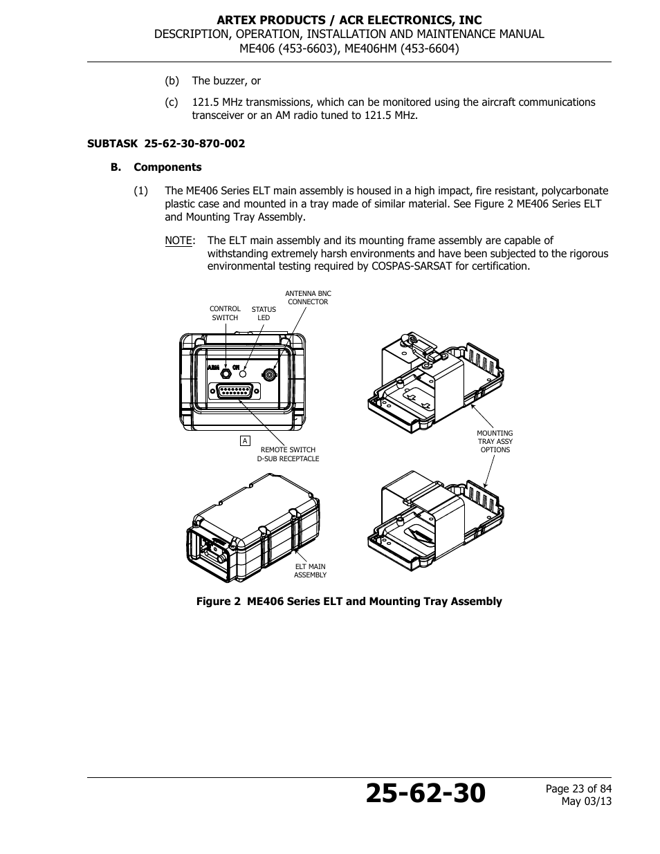 B. components | ACR&Artex ME406 ACE ELT User Manual | Page 23 / 84