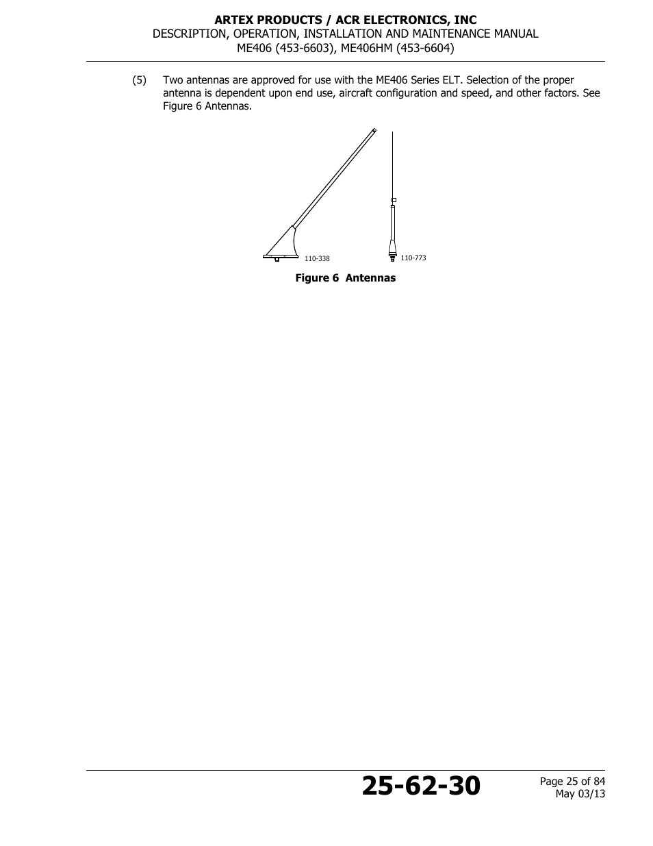 Figure 6 antennas | ACR&Artex ME406 ACE ELT User Manual | Page 25 / 84