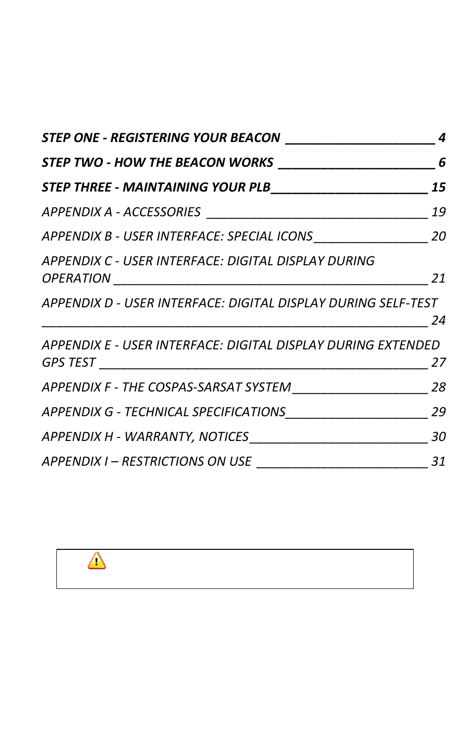 ACR&Artex SARLink View PLB User Manual | Page 3 / 31