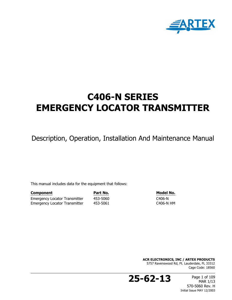 ACR&Artex C406-N User Manual | 109 pages