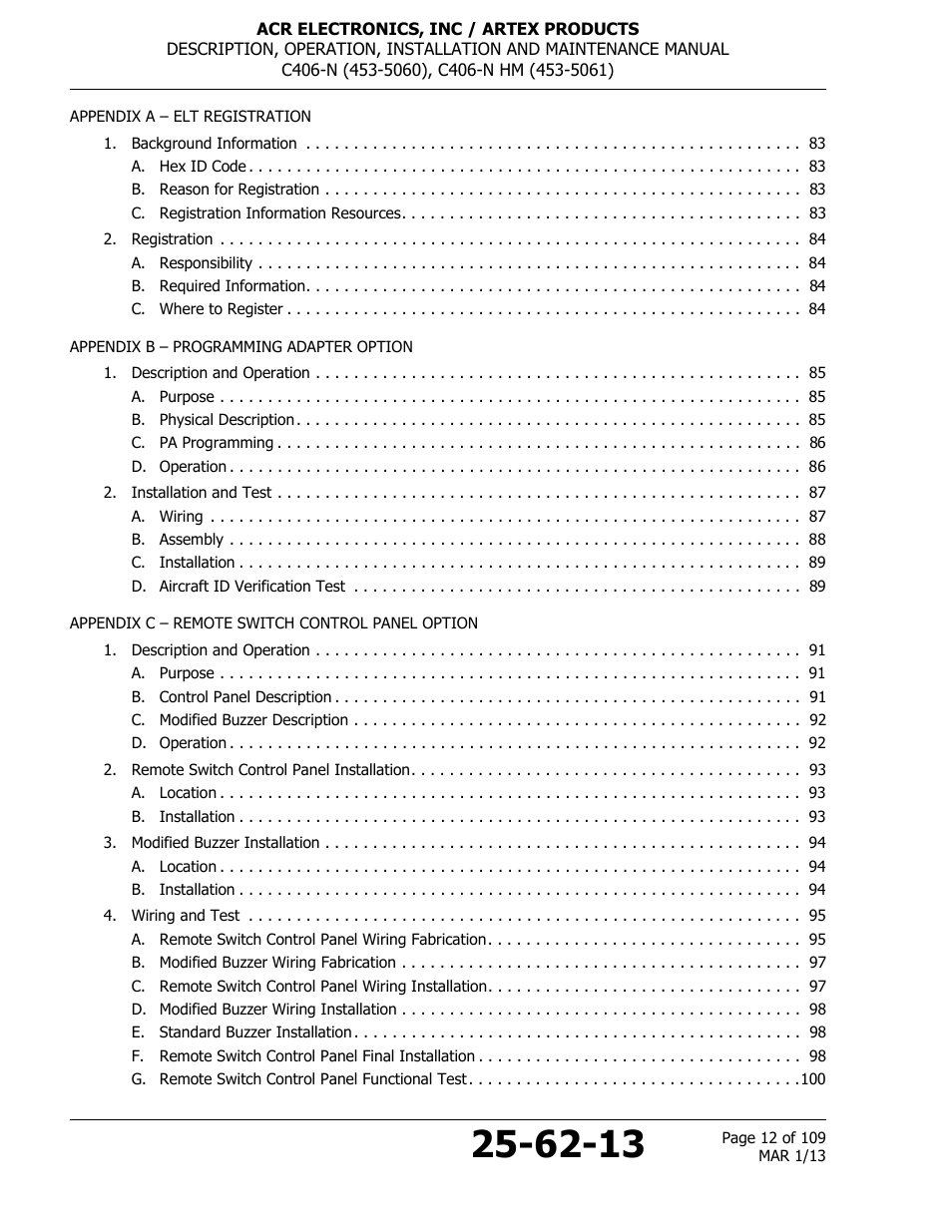 ACR&Artex C406-N User Manual | Page 12 / 109