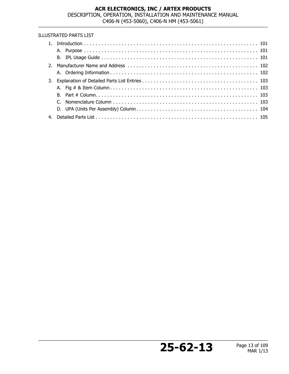 ACR&Artex C406-N User Manual | Page 13 / 109