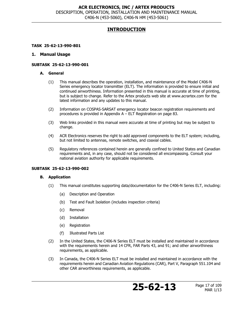 Introduction, Manual usage, A. general | B. application | ACR&Artex C406-N User Manual | Page 17 / 109