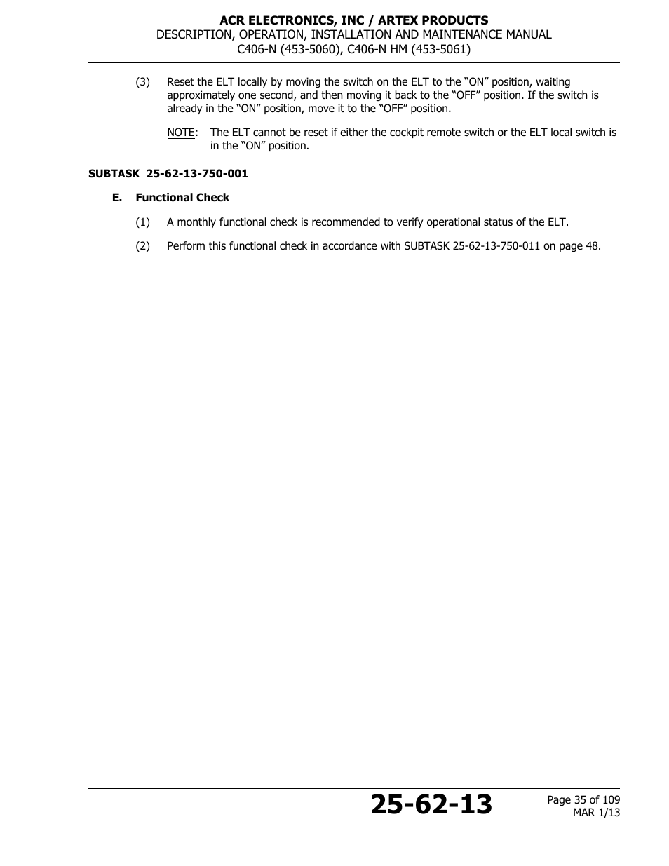 E. functional check | ACR&Artex C406-N User Manual | Page 35 / 109