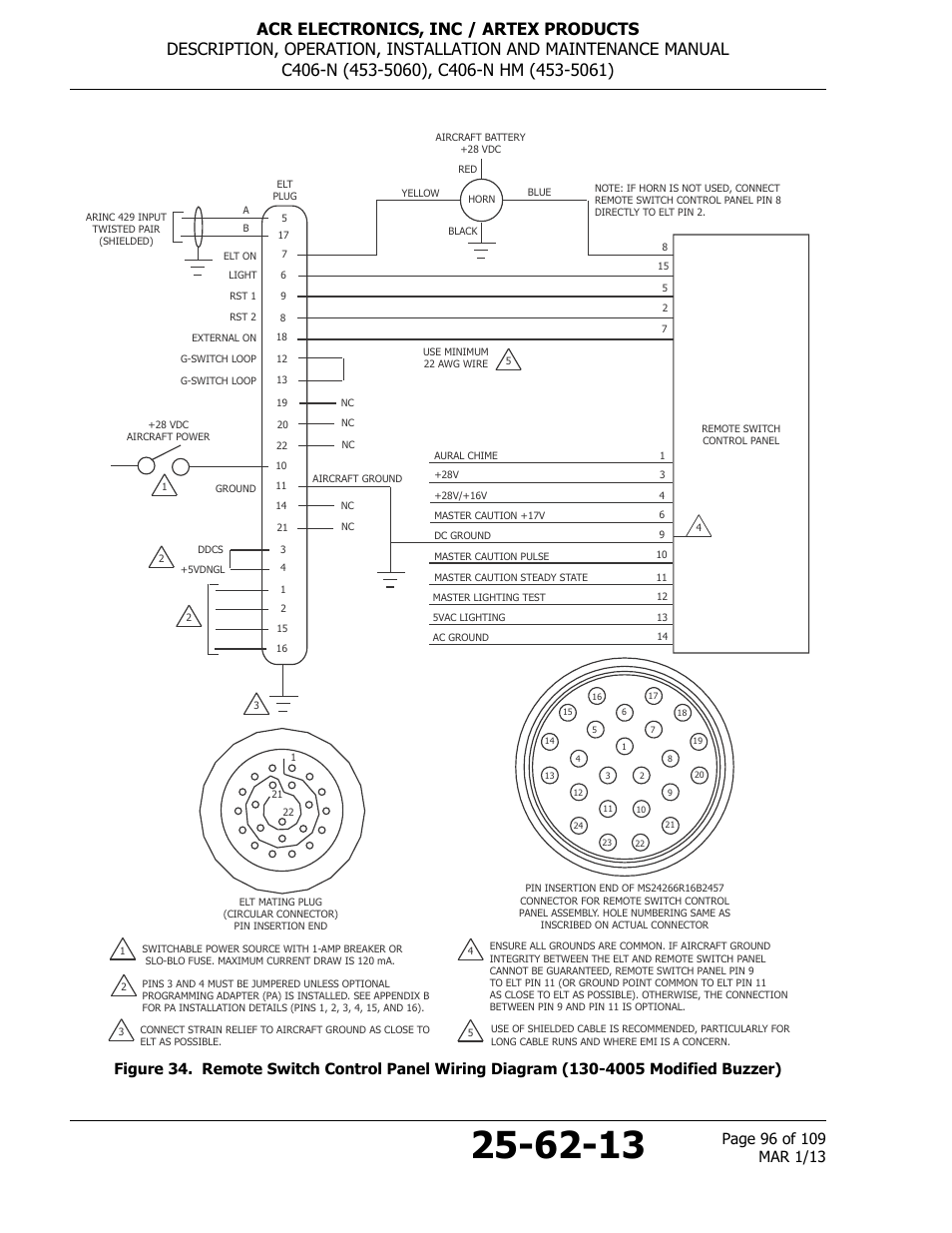 Figure 34. remote switch control panel, Lled. see "figure 34. remote switch control, To "figure | ACR&Artex C406-N User Manual | Page 96 / 109