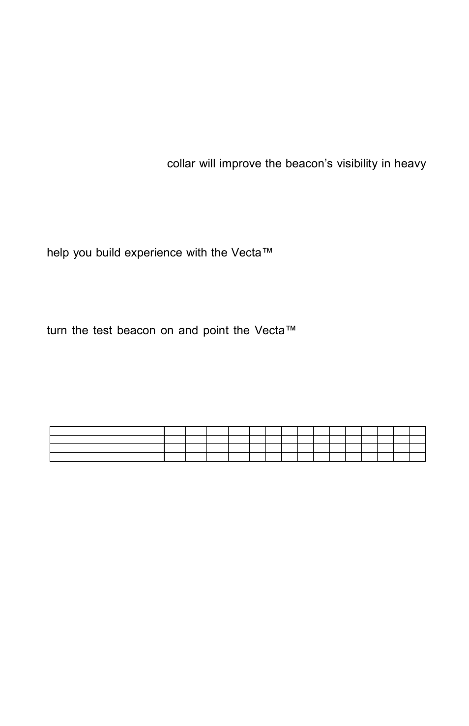 Range exercises, Selecting a location for the test beacon, Recording observations | ACR&Artex Vecta3 User Manual | Page 12 / 32