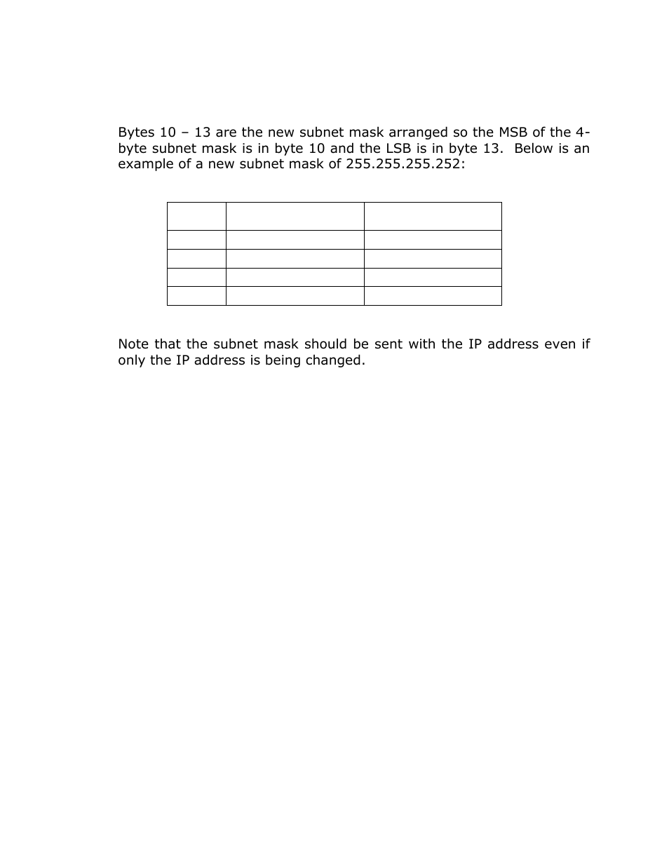 New subnet mask | ACR&Artex Float-Free 406 Memory Capsule User Manual | Page 34 / 35