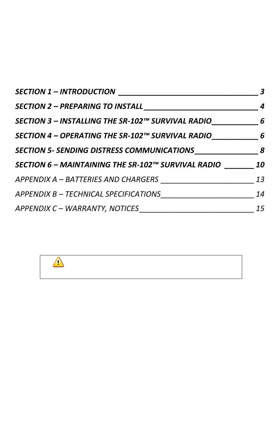 ACR&Artex 16__6 Survival Radio User Manual | Page 3 / 16