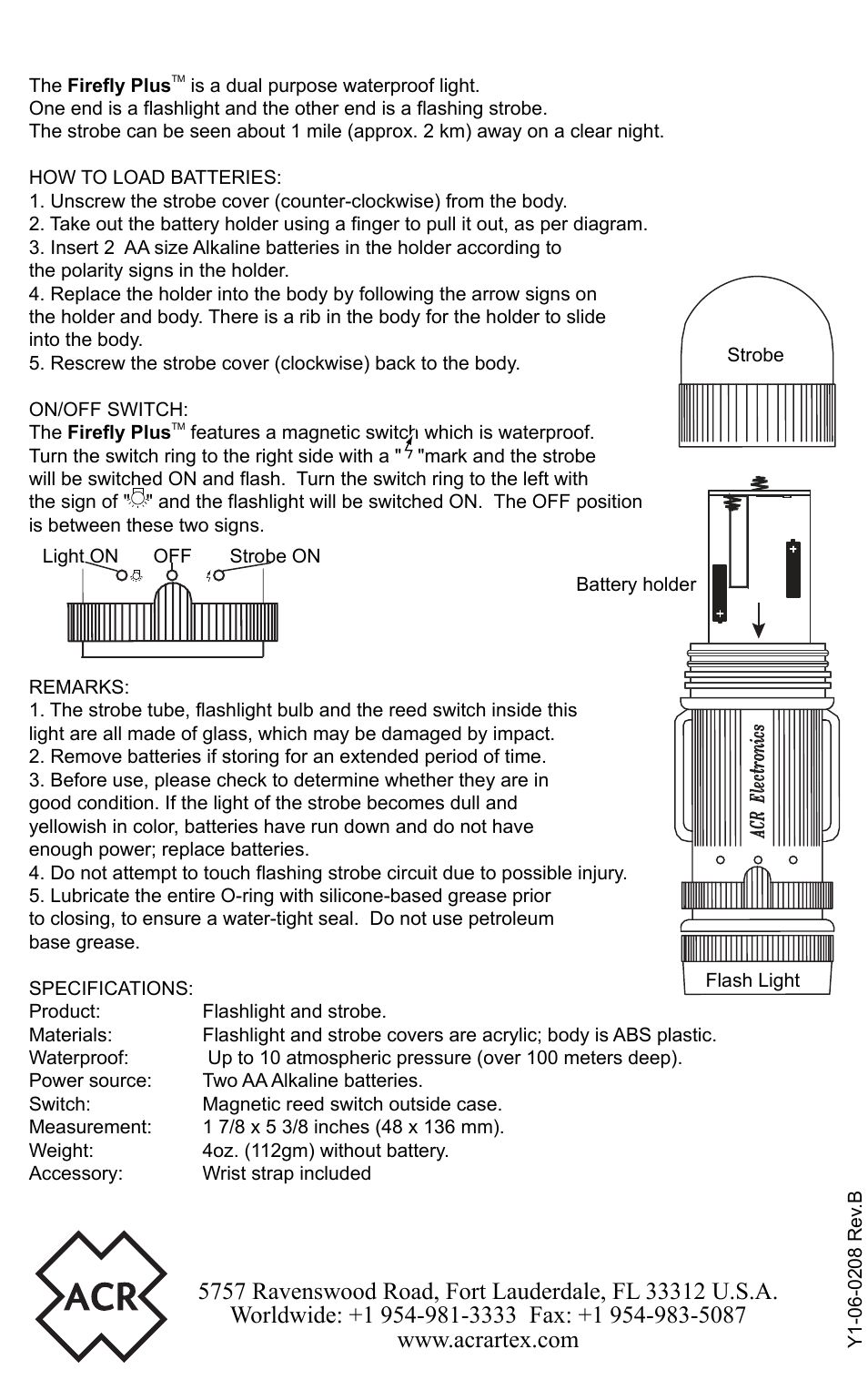 ACR&Artex Firefly Plus User Manual | 1 page