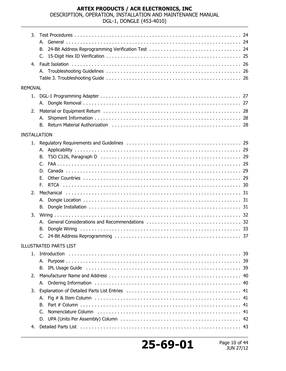 ACR&Artex DGL-1 User Manual | Page 10 / 44