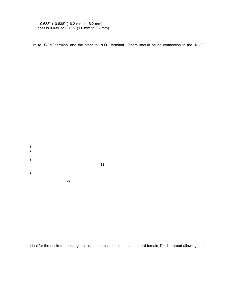 Cross dipole antenna installation | ACR&Artex ThunderBird SSAS User Manual | Page 9 / 30