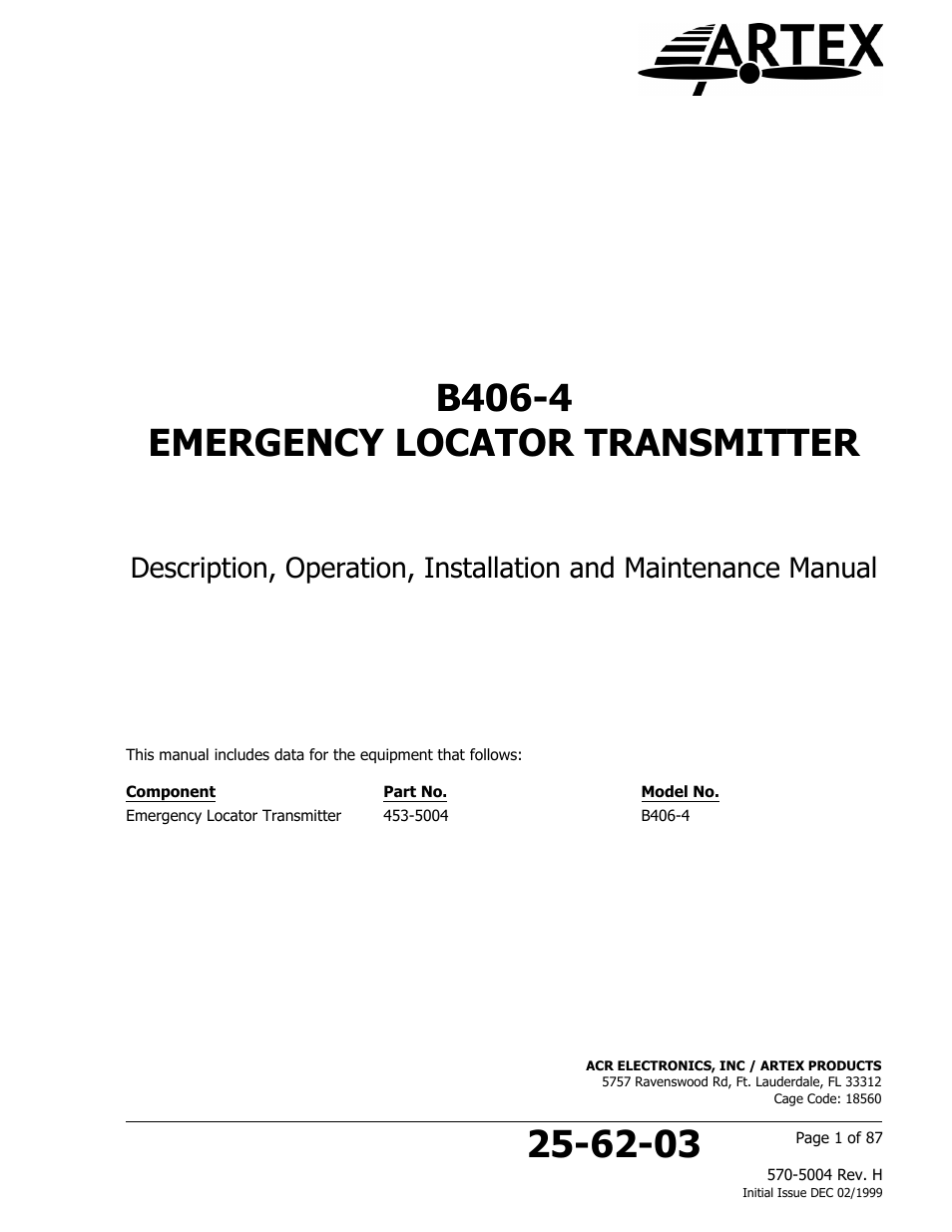 ACR&Artex B406-4 User Manual | 87 pages