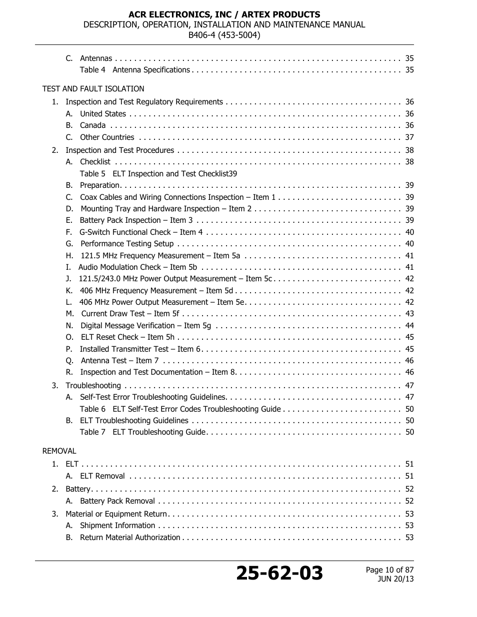 ACR&Artex B406-4 User Manual | Page 10 / 87