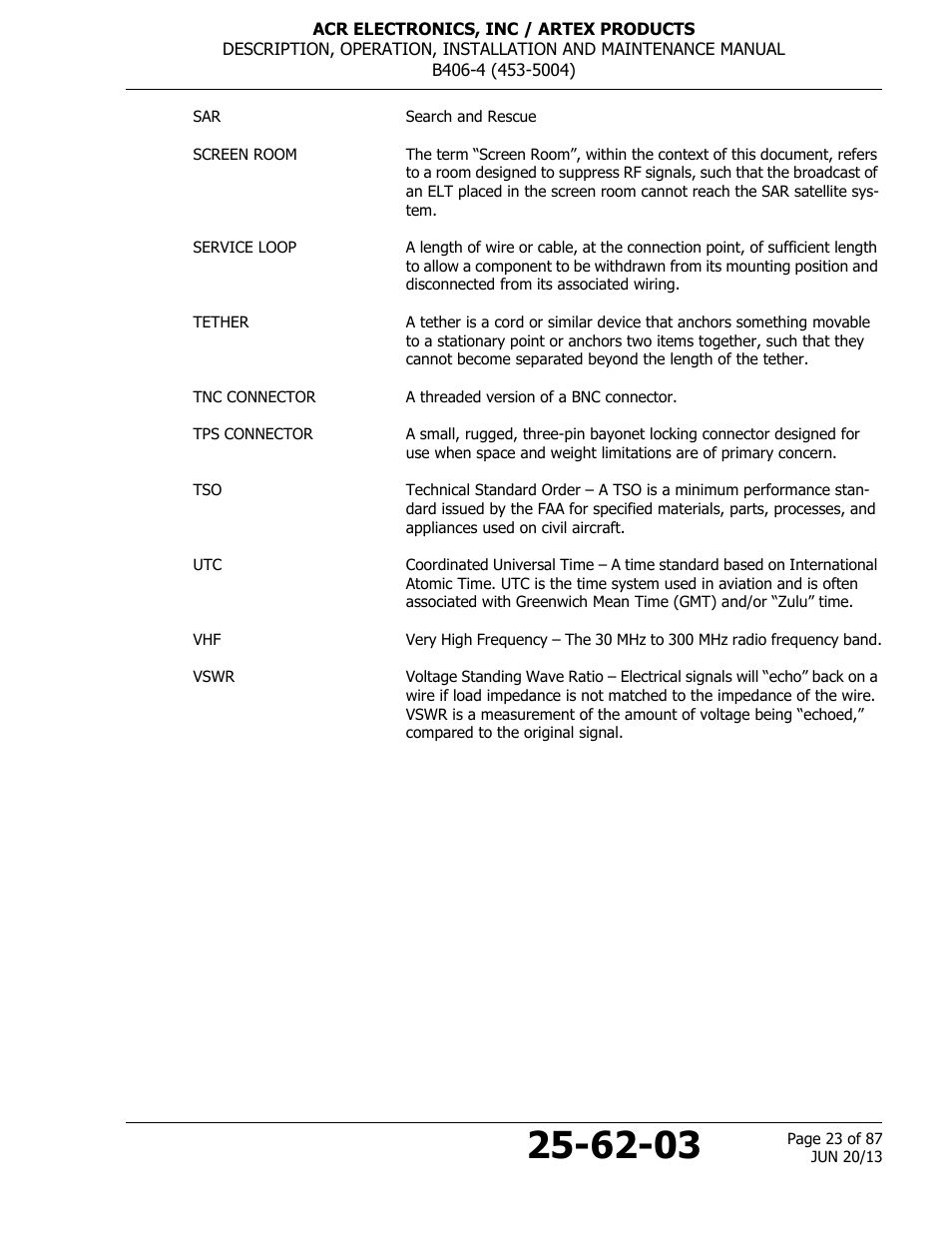 ACR&Artex B406-4 User Manual | Page 23 / 87
