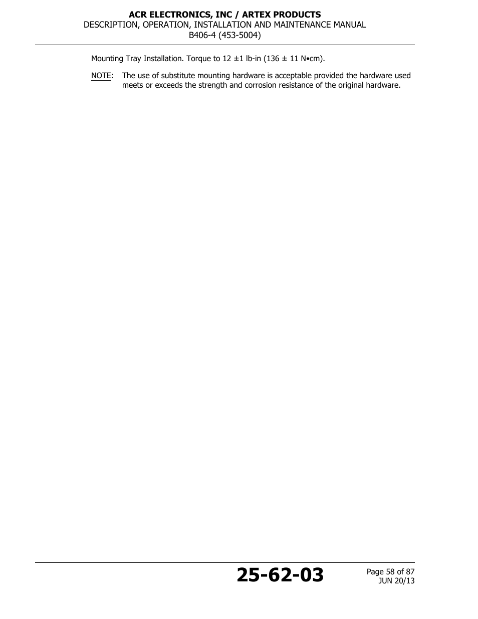 ACR&Artex B406-4 User Manual | Page 58 / 87