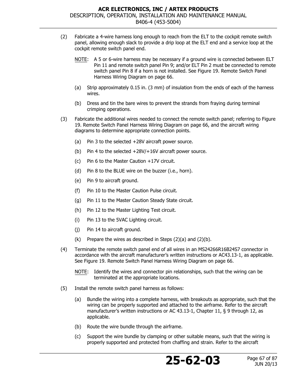 ACR&Artex B406-4 User Manual | Page 67 / 87