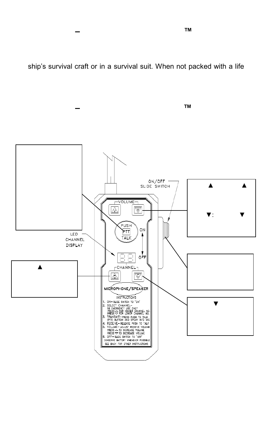 Section 3 – installing the sr-103™ survival radio, Section 4 – operating the sr-103™ survival radio | ACR&Artex Survival Radio User Manual | Page 7 / 20