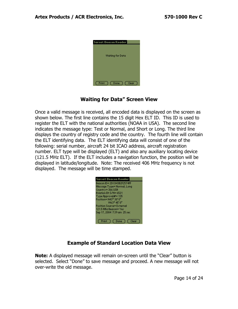 ACR&Artex ELT Test Set (ETS) User Manual | Page 18 / 28