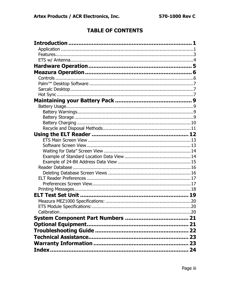 ACR&Artex ELT Test Set (ETS) User Manual | Page 4 / 28