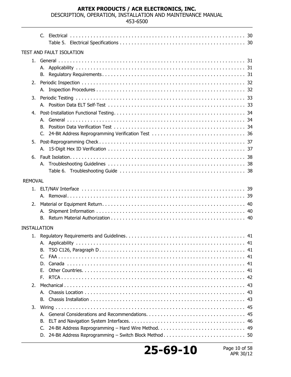 ACR&Artex ELT to Nav Interface User Manual | Page 10 / 58