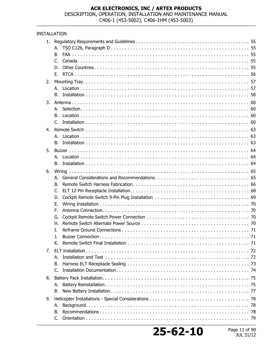 ACR&Artex C406-1 User Manual | Page 11 / 90