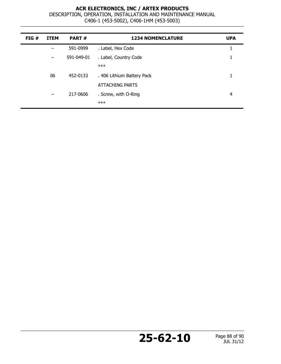 ACR&Artex C406-1 User Manual | Page 88 / 90