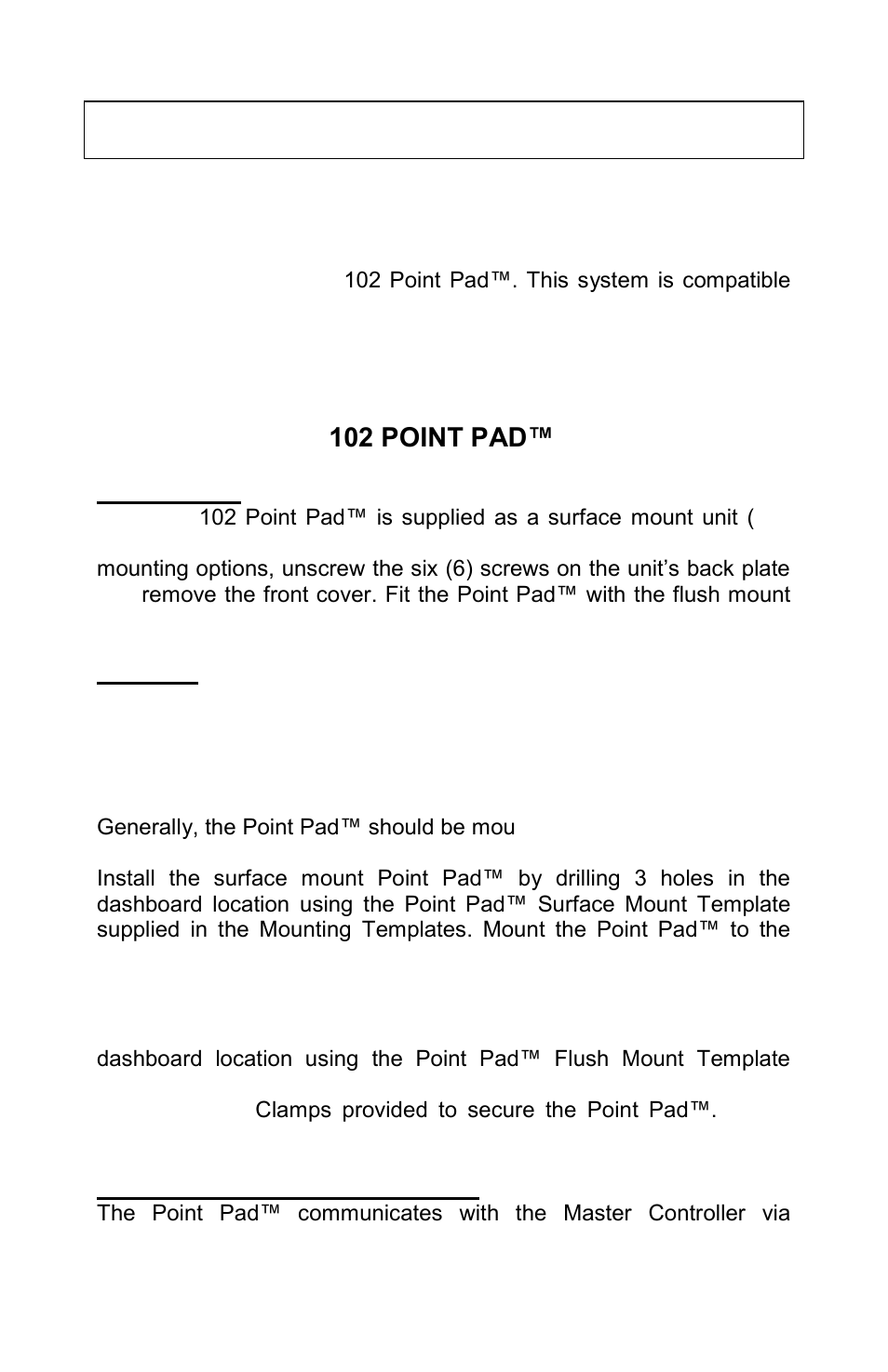 Section 4 - remote control system, Section 5 - urp-102 point pad | ACR&Artex RCL-100D User Manual | Page 5 / 23