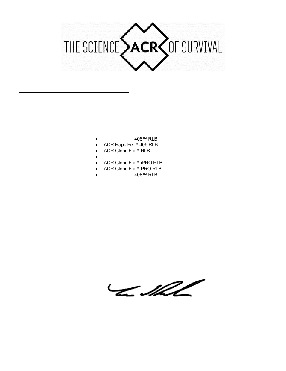 ACR&Artex SATELLITE2 406 User Manual | Page 23 / 25